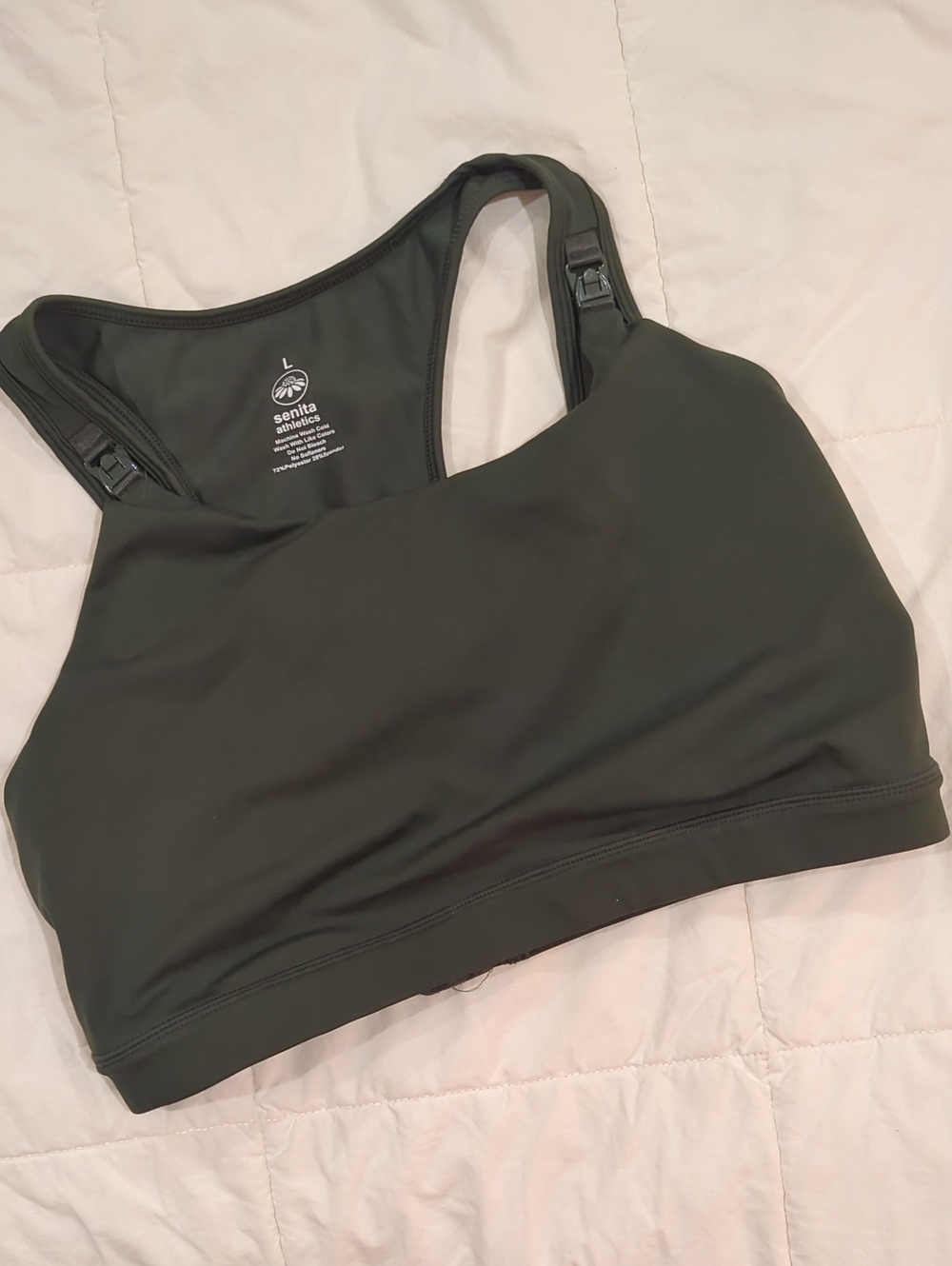 Senita Athletics Olive Green Nursing Sports Bra